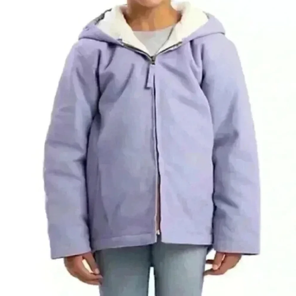 Blue Mountain Junior Girls'‎ Sherpa-Lined Hooded Jacket Lavender large 14/16